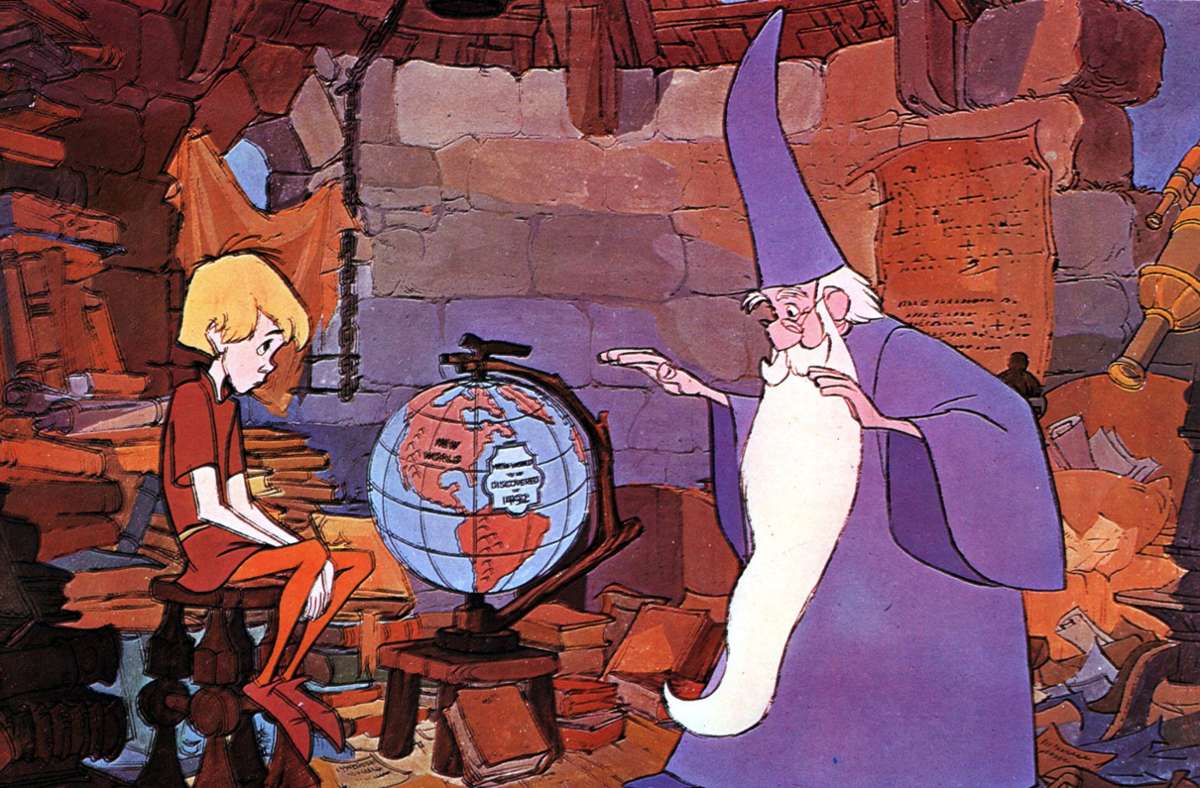 „Die Hexe und der Zauberer“ (1963): Merlin unterrichtet den jungen Artus
