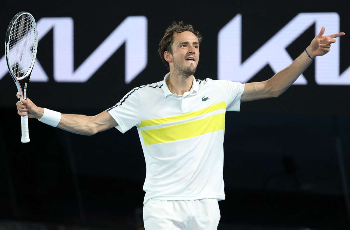Daniil Medwedew steht im Finale der Australian Open in Melbourne. Foto: AFP/DAVID GRAY
