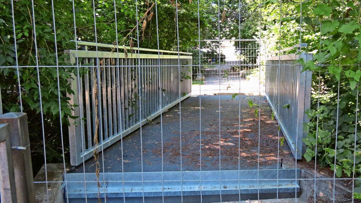 Filderstadt-Bernhausen: Die neue Brücke ist nicht begehbar