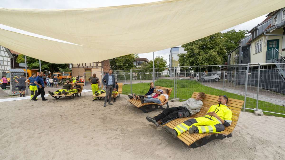Weissacher Sommeroase: Sandfläche soll Bürger ins Zentrum bringen