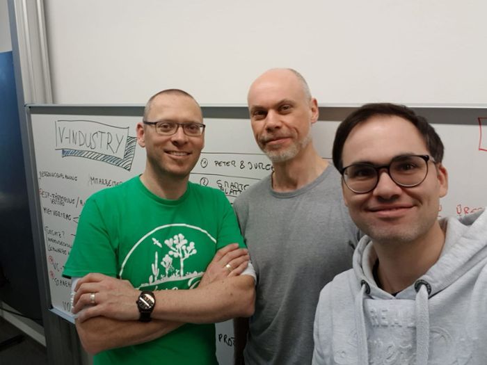 Das kreative Gründer-Dreigespann von V-Industry (v.l.n.r): Professor Oliver Mauroner, Olaf Krause und Thorsten Eller.