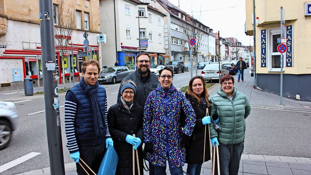 Let´s putz in Stuttgart-Zuffenhausen: Zum  Frühjahrsputz geht es raus auf die Straße