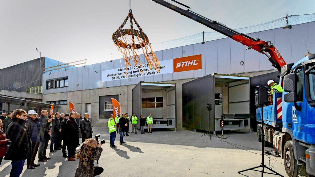 Erweiterung des Logistik-Zentrums in Ludwigsburg: Der Rohbau der neuen Hallen für Stihl steht