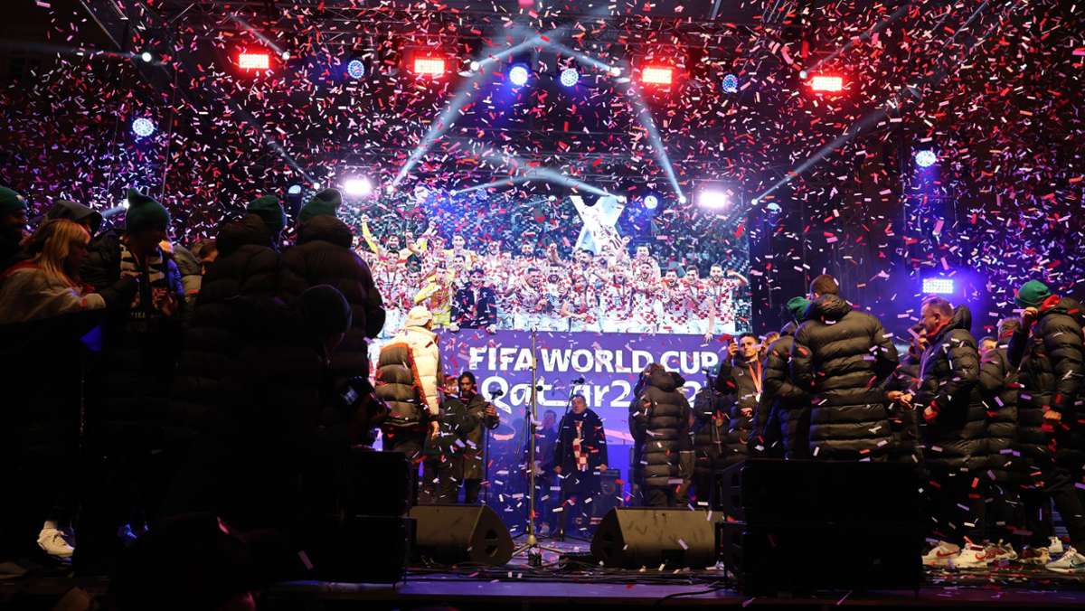 Fußball-WM: So haben Borna Sosa und seine Kroaten WM-Platz drei in Zagreb gefeiert