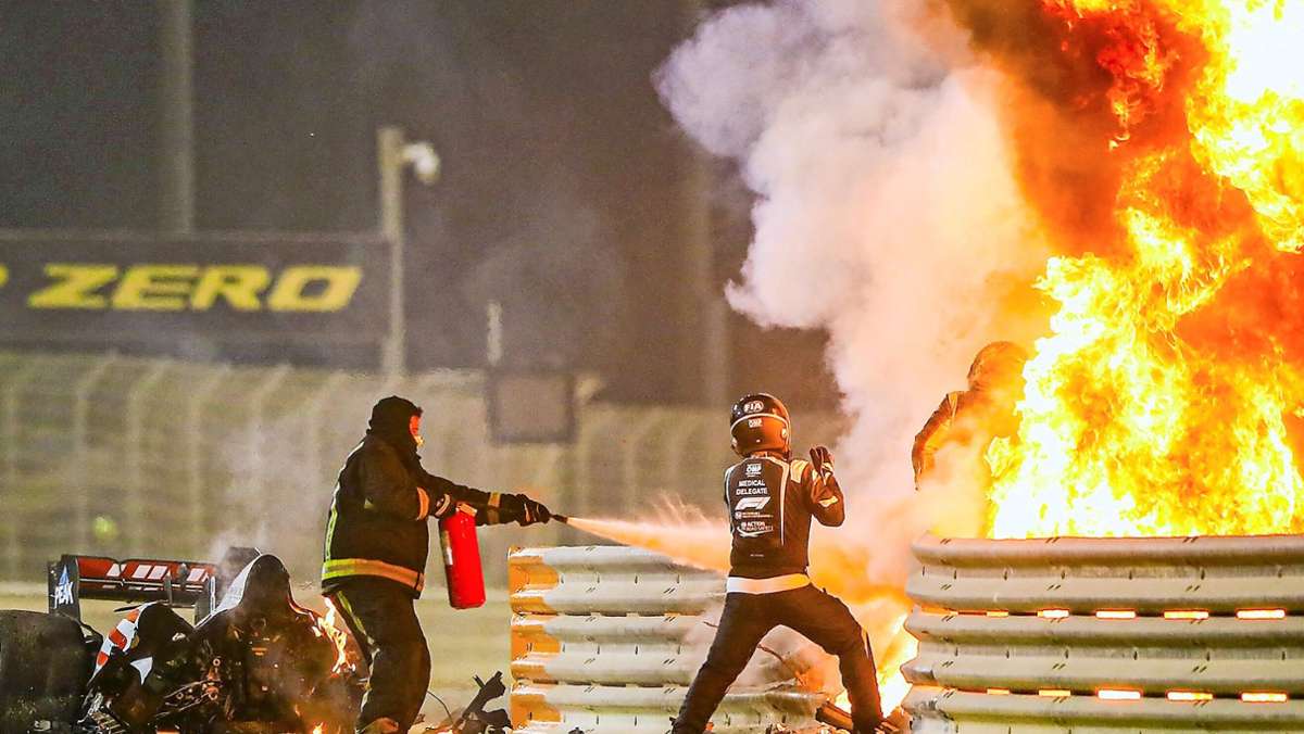 Feuerunfall in der Formel 1: Romain Grosjeans Flucht aus dem Flammen-Inferno