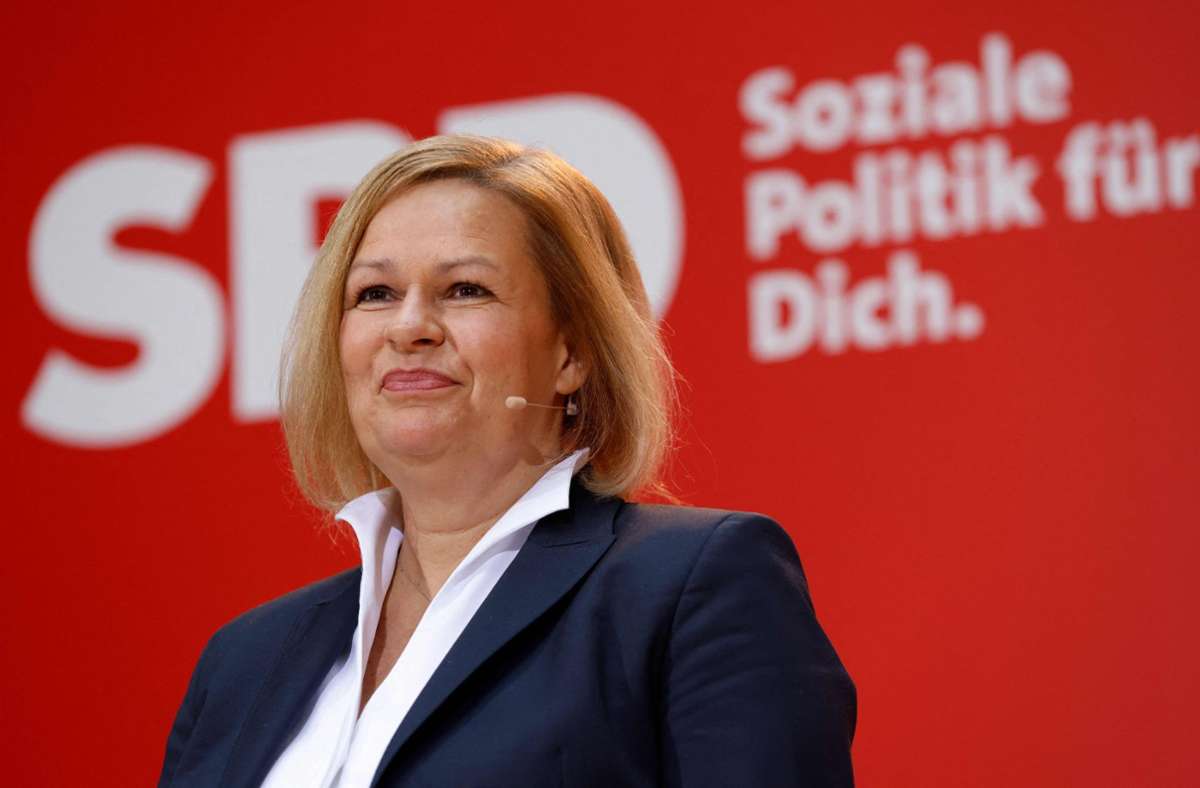 Die hessische SPD-Politikerin Nancy Faeser soll Innenministerin werden. Foto: AFP/ODD ANDERSEN