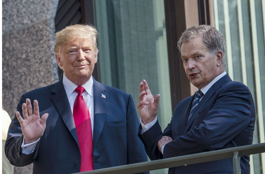 US-Präsident Donald Trump mit seinem finnischen Kollegen Sauli Niinistö (r). Foto: Lehtikuva