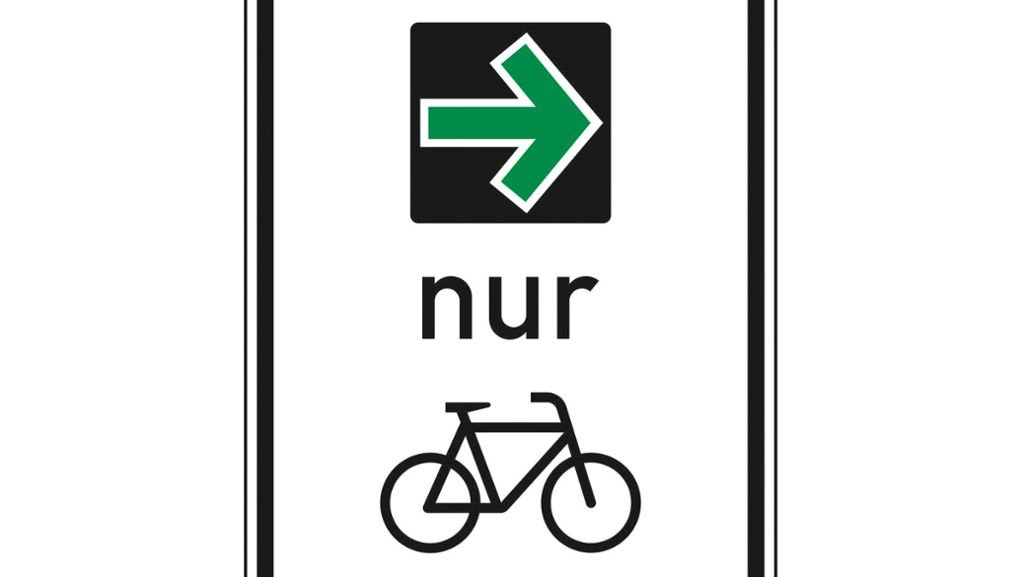 Grüner Pfeil für Radfahrer in Stuttgart: Stadt will Schild an zwei Stellen testen