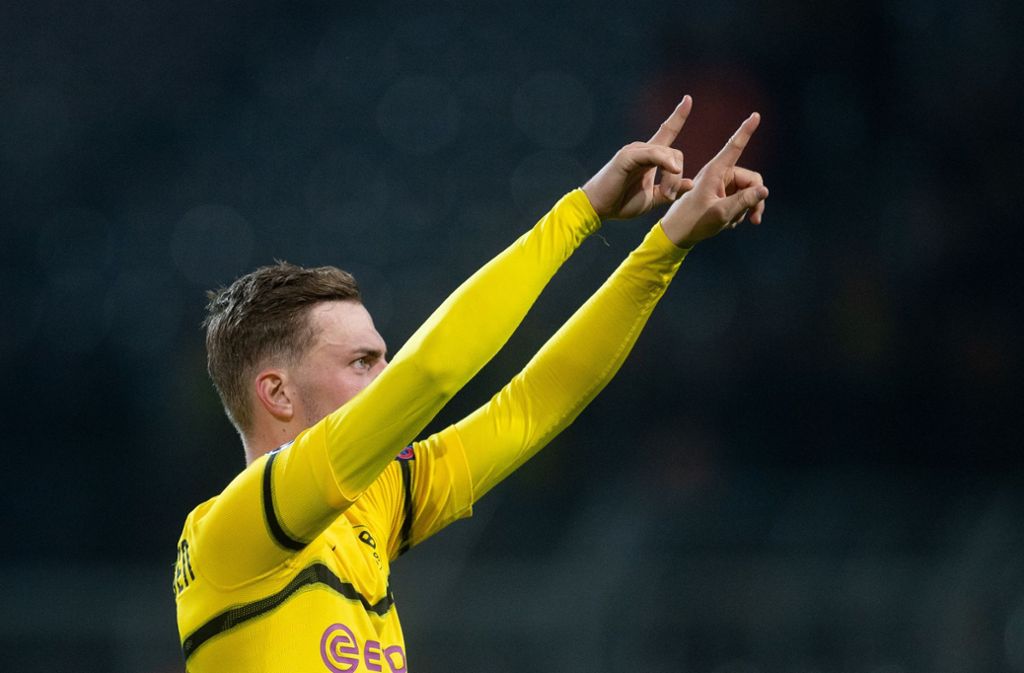 Ihn hätte der VfB in diesem Sommer gern behalten. Borussia Dortmund bestand aber auf die Rückkehr des ausgeliehenen Jacob Bruun Larsen. Das zahlt sich bislang aus. Beim 3:0 gegen den AS Monaco gelang dem Dänen sein erstes Tor in der Champions League. Foto: dpa