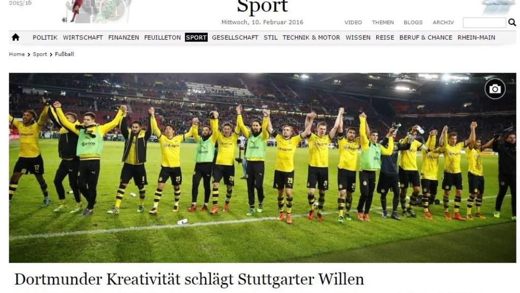 Pressestimmen zum VfB Stuttgart: Dortmunder Bällesammler