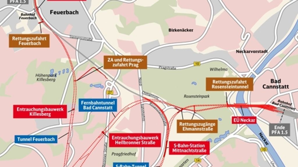 S 21-Neckarbrücke in Bad Cannstatt: Abriss des Elefantenstegs im Mai