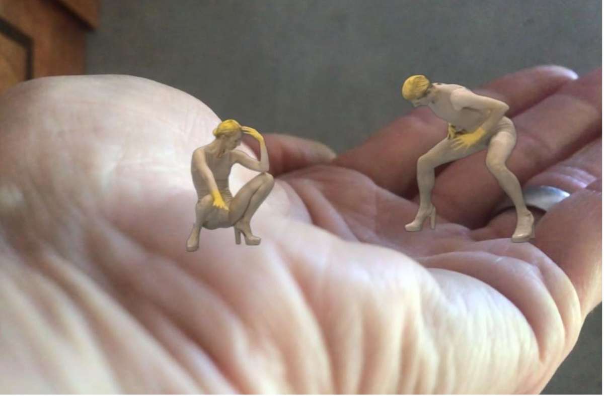 Und so sieht das Tänzerpaar Anneleen Dedroog und Andrew Cummings aus, wenn die App-Userin sie auf ihrer Handfläche tanzen lässt.