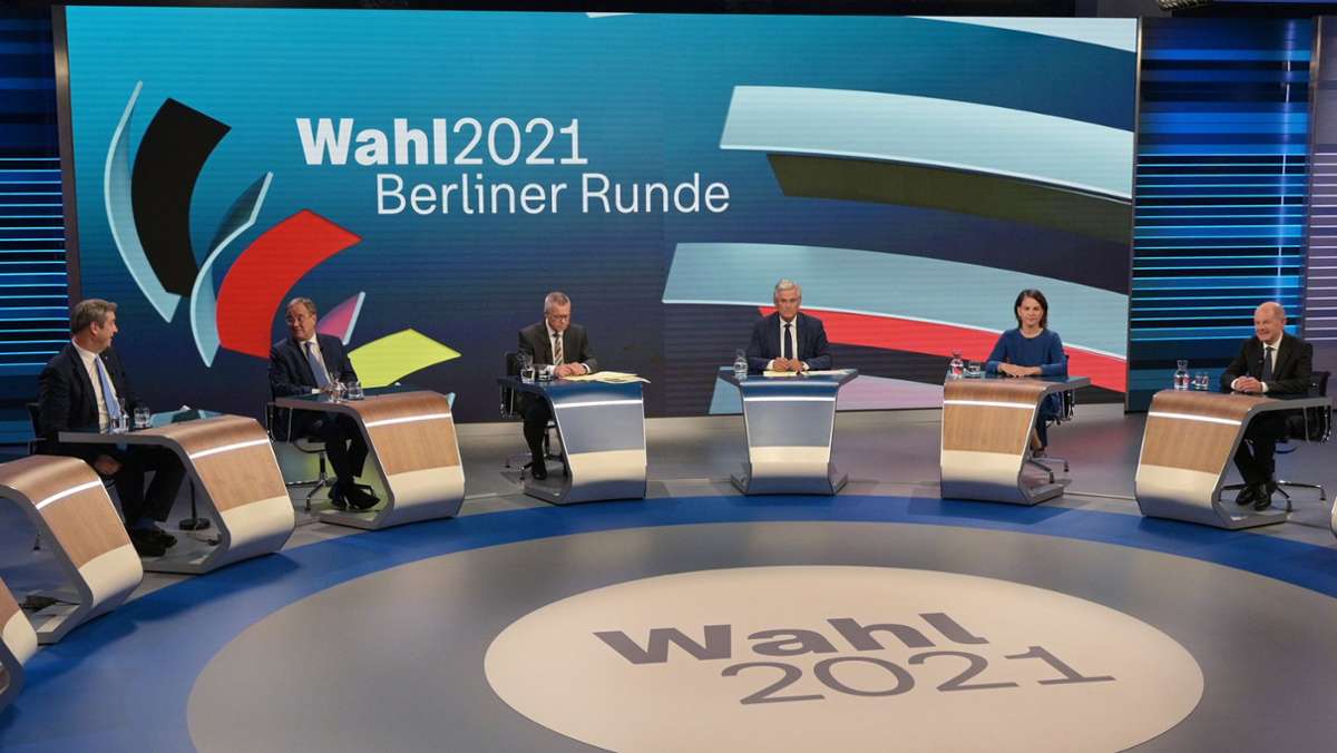 Berliner Runde von ARD und ZDF: Ein erster Flirt von Grünen und FDP
