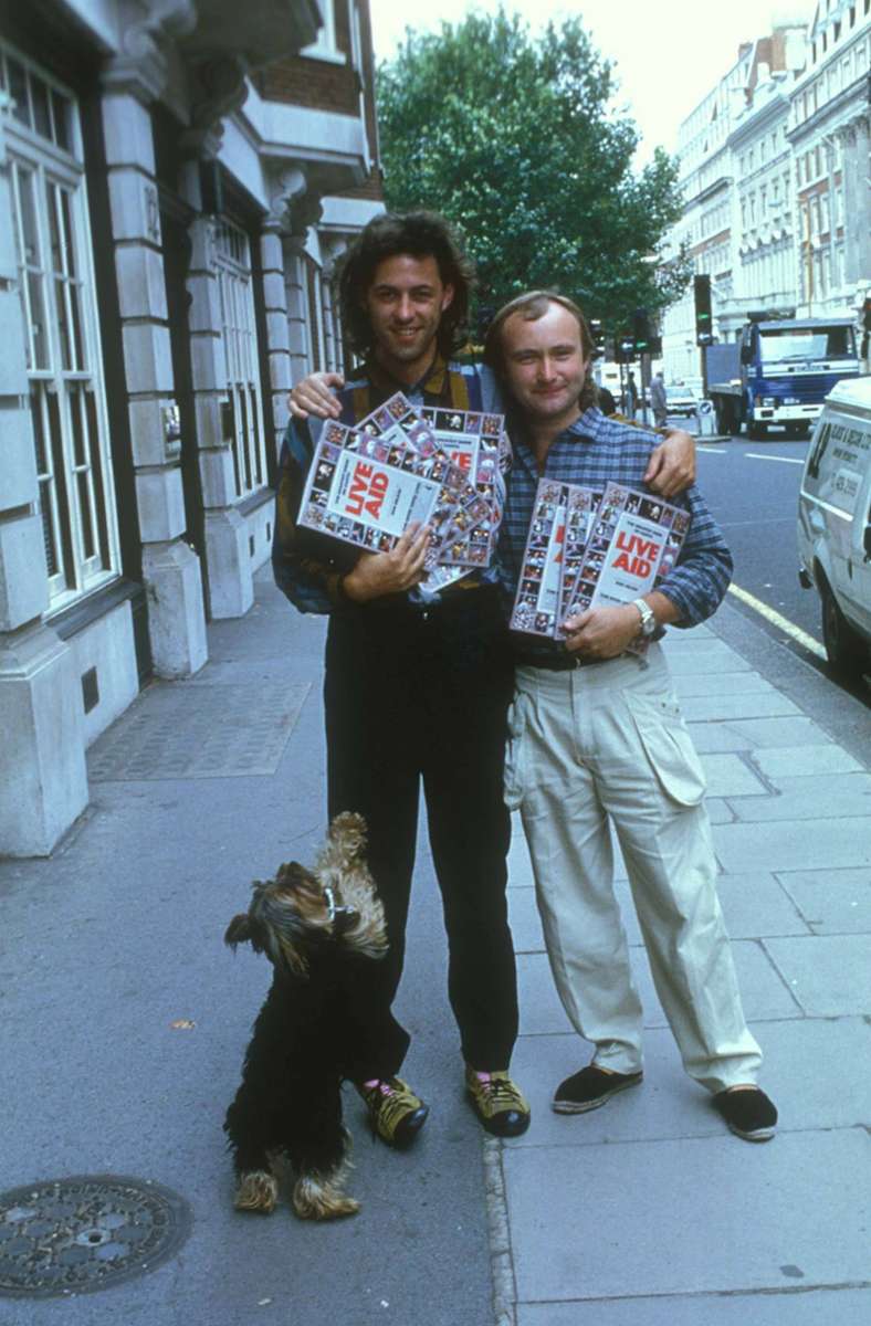 Geldof (links) 1985 mit Phil Collins