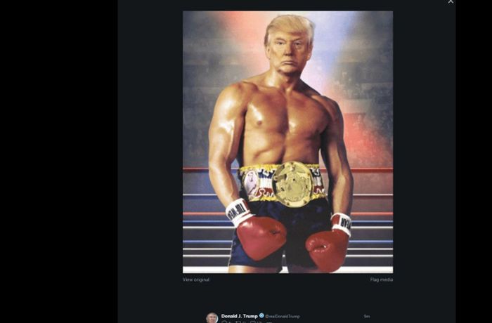 US-Präsident zeigt sich als Muskelpaket „Rocky“