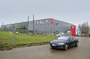 Erste Kunden holen ihren Tesla in Holzgerlingen ab