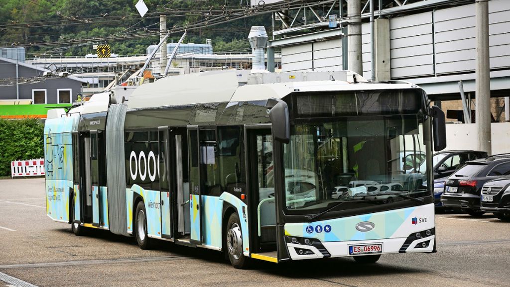 Esslingens neue Oberleitungsbusse: Die  Busse stehen zu 100 Prozent unter Strom