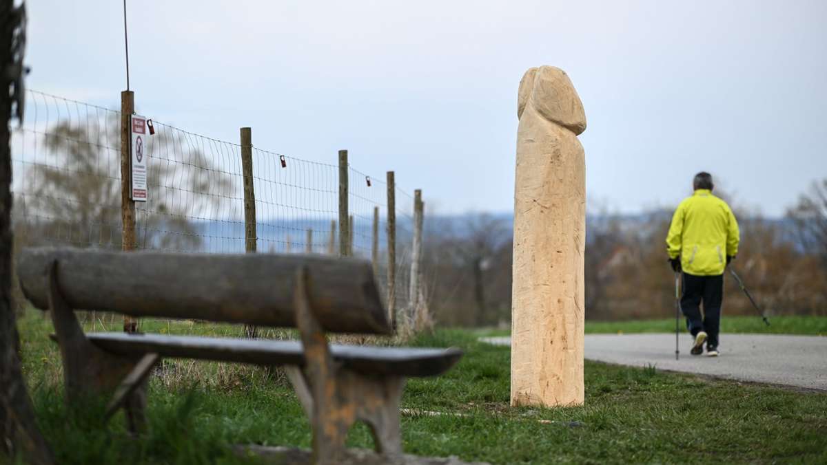 Baden-Württemberg: Zwei Meter großer Holzpenis ist wieder verschwunden