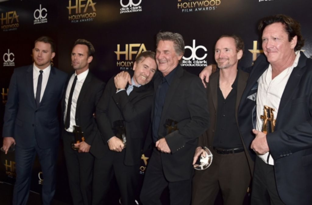 Für den Film „The Hateful Eight“ erhielten Channing Tatum (links), Walton Goggins, Tim Roth, Kurt Russell, James Parks und Michael Madsen den „Ensemble-Award.“
