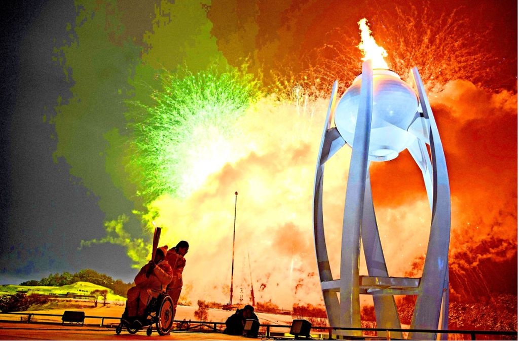 Spektakuläre Eröffnungsfeier am Freitag: In Pyeongchang ist das Feuer entzündet – und bis zum 18. März kämpfen fast 600 Athleten um paralympische Ehren. Foto: AFP