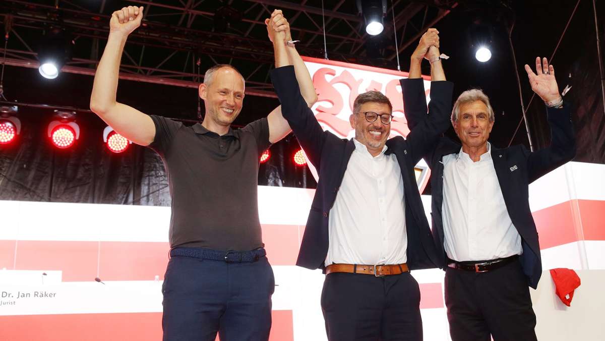  Nach den Turbulenzen der vergangenen Monate wird der VfB-Präsident mit 92 Prozent der Stimmen im Amt bestätigt. Ein Stimmungsbild aus der Mercedes-Benz-Arena. 