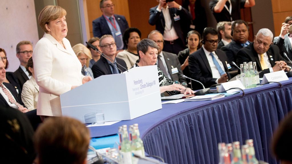 Petersberger Klimadialog: Merkel erinnert USA: Sind beim Klimaschutz „Schicksalsgemeinschaft“