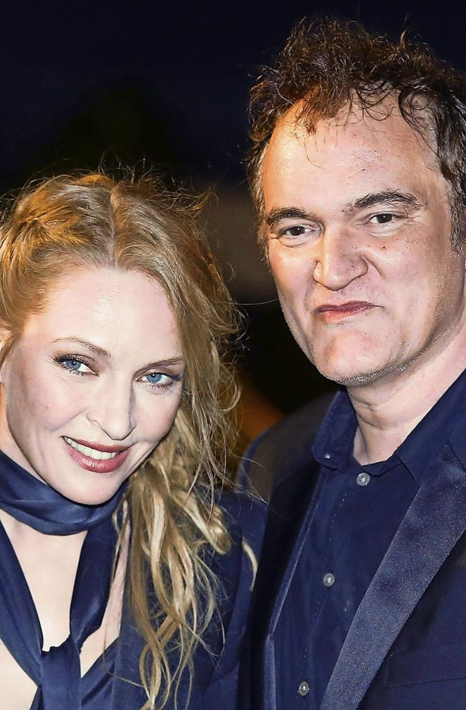 Uma Thurman und der Regisseur Quentin Tarantino kommen zur Vorführung ihres Films „Pulp Fiction“ auf den dem 67. Filmfestival von Cannes.
