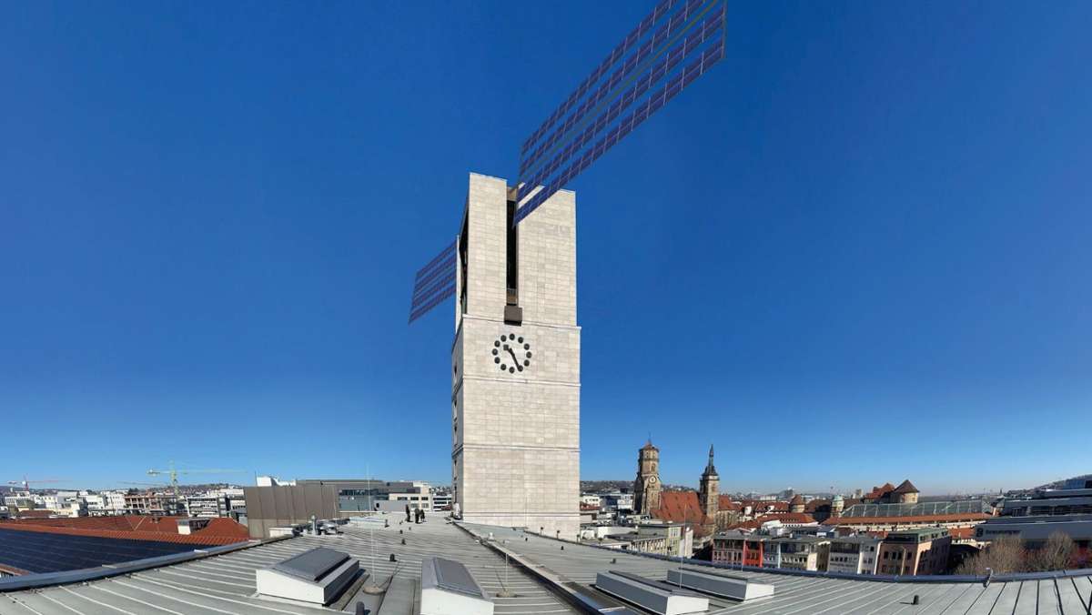 Energiewende in Stuttgart: Wie geht’s weiter mit der Solaranlage am Rathausturm?