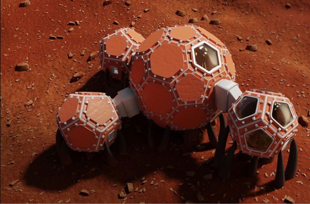 Mars Incubator: Dabei handelt es sich um ein modulares Design. Es besteht aus mehreren miteinander verbundenen Räumen, in denen Menschen leben und Pflanzen angebaut werden können.