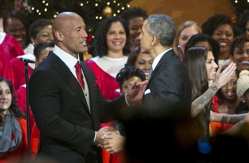 Obama feiert mit The Rock