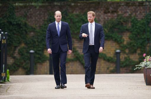 Prinz William (links) und sein Bruder Harry bei der Zeremonie. Foto: dpa/Yui Mok