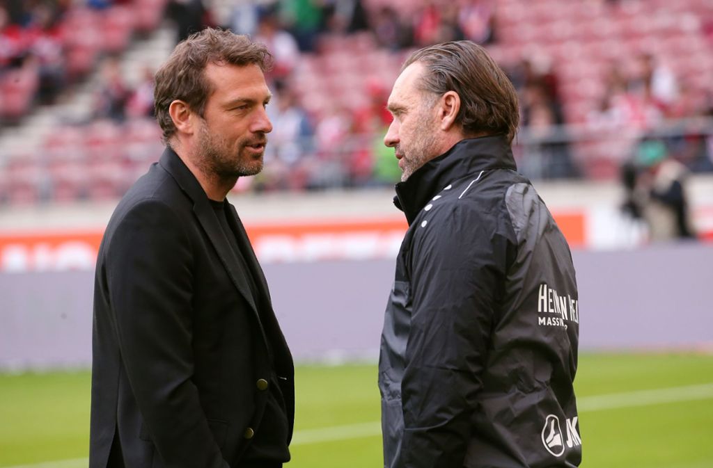 Der 5:1-Erfolg über Hannover 96 um Coach Thomas Doll (rechts) am 3. März sollte sein letzter Sieg als VfB-Trainer sein.