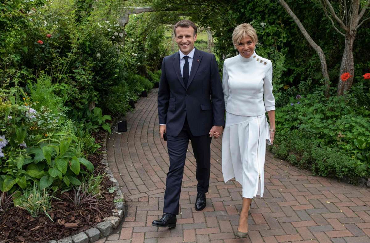 Frankreichs Präsident Emmanuel Macron mit First Lady Brigitte Macron.