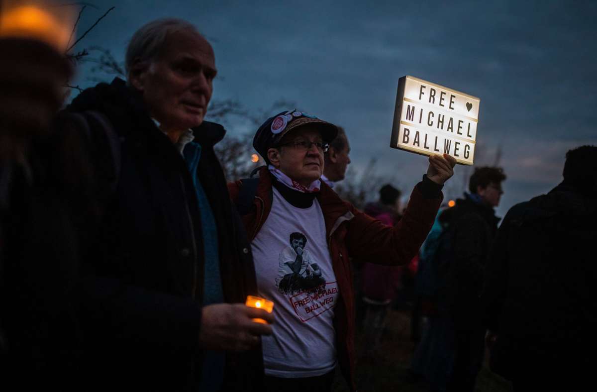 An Heiligabend haben Querdenken-Anhänger für die Freilassung von Michael Ballweg demonstriert. Foto: Lichtgut/Christoph Schmidt