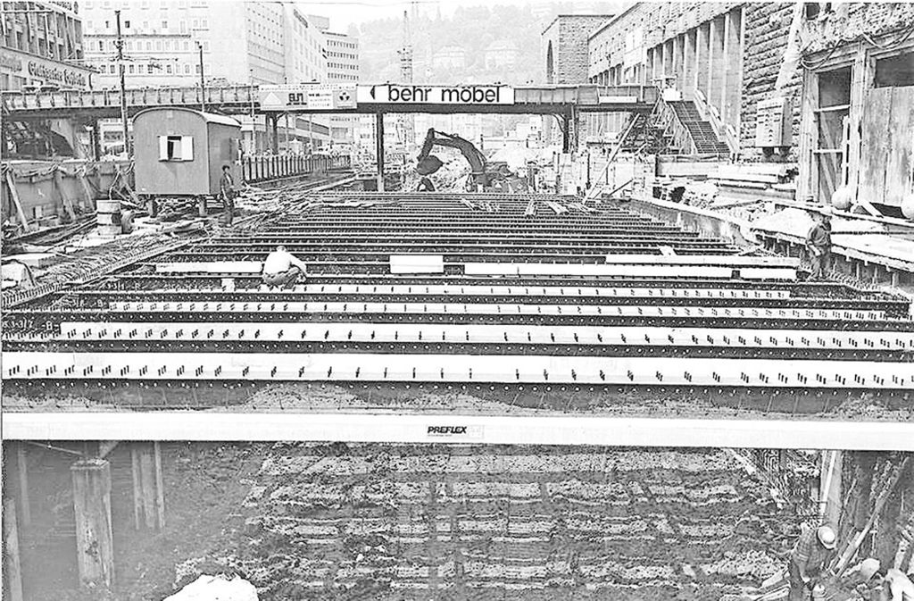 Bau der Klett-Passage im Jahr 1972.