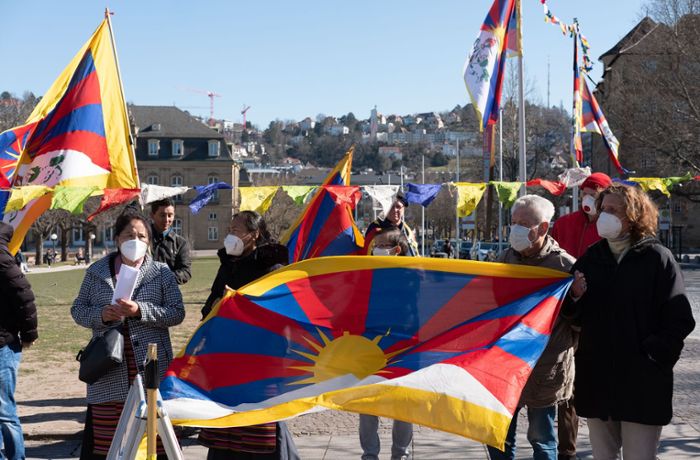 Stuttgart zeigt Flagge für Tibet