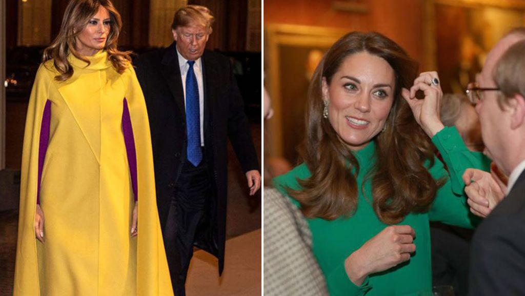 Nato-Empfang in Buckingham Palace: Herzogin Kate und Melania Trump ballern mit Farbe