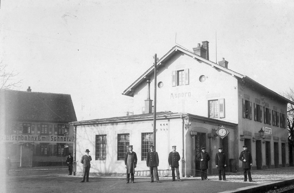 Der Asperger Bahnhof um das Jahr 1900