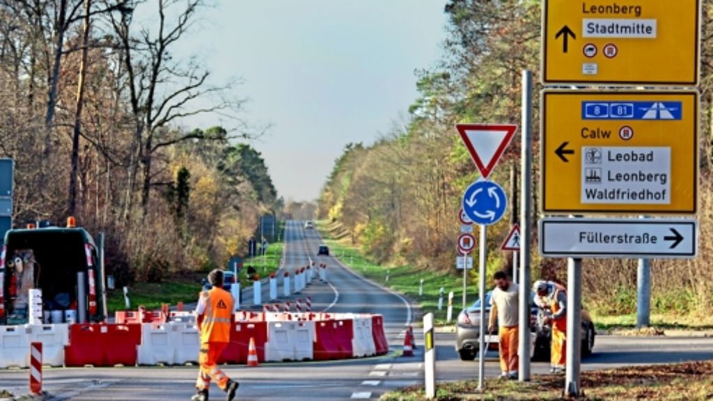 Leonberg: Kreisverkehr wird   jetzt offiziell markiert