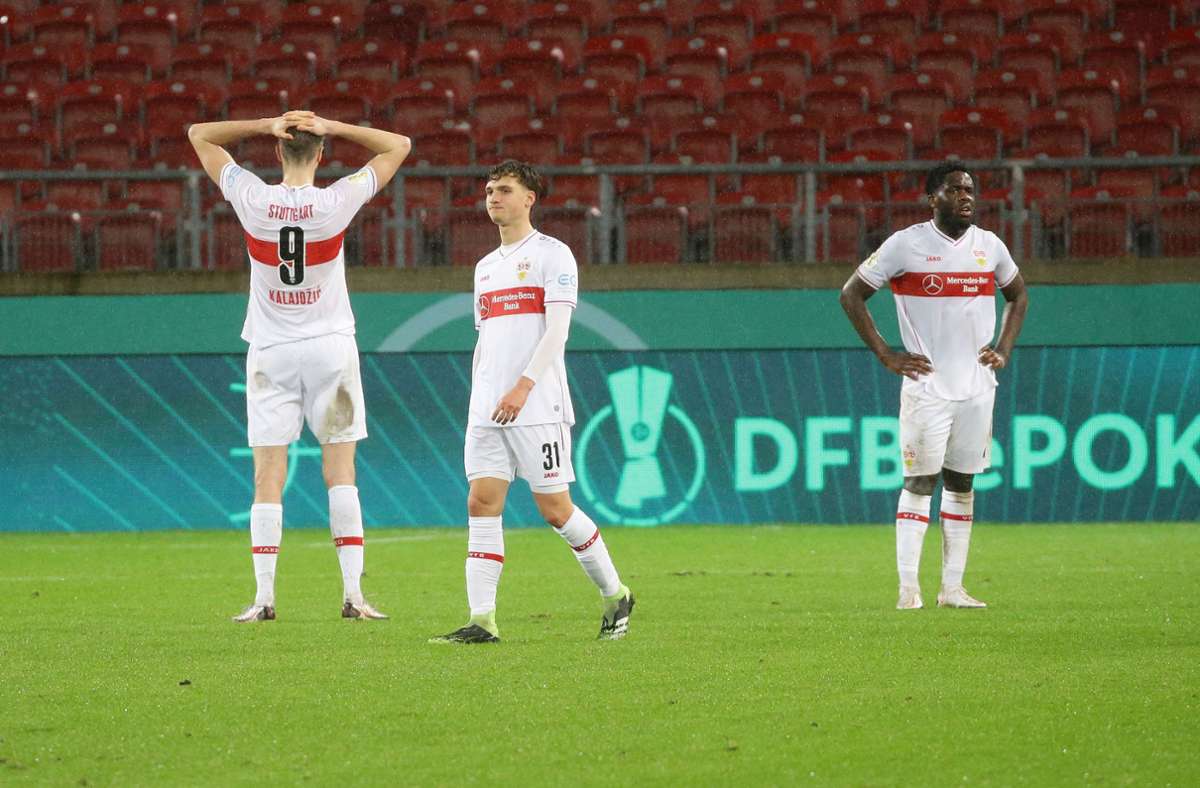 Der VfB Stuttgart ist mit einem 1:2 gegen Gladbach aus dem DFB-Pokal ausgeschieden. Foto: Pressefoto Baumann/Hansjürgen Britsch
