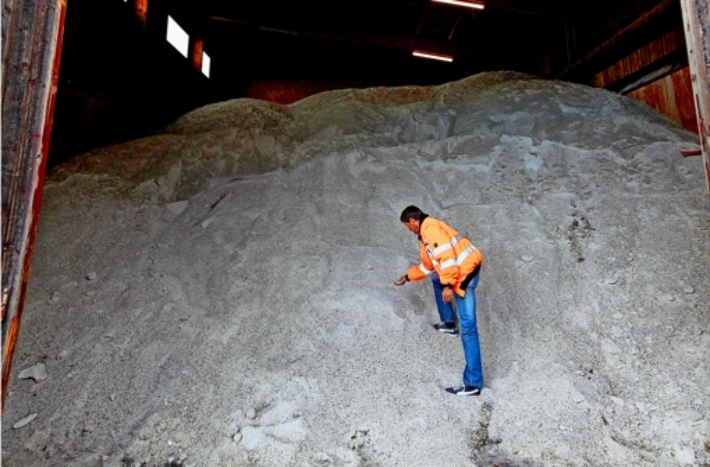 Das Salzlager der Betriebsdienste Böblingen/Sindelfingen fasst 600 bis 800 Tonnen. Foto: factum