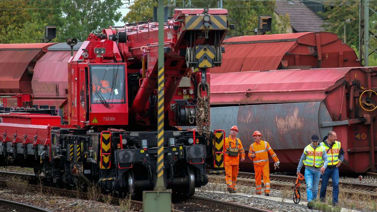Entgleister Zug in Bietigheim: Unglückszug verlor Ladung