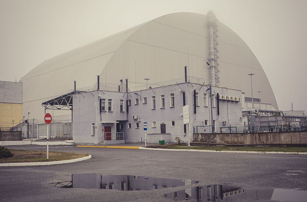 Block 4 – der mit einem Beton-Sarkophag abgedeckte Kernreaktor wurde noch bis ins Jahr 2000 weiter genutzt.