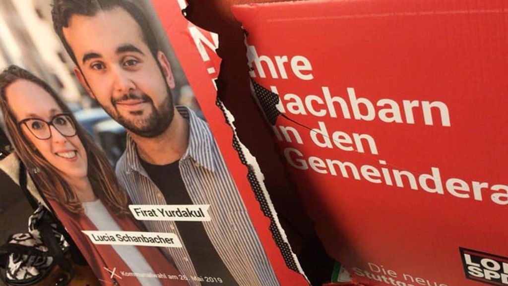 Kommunalwahl 2019 in Stuttgart: Gezielt Plakate von kurdischem SPD-Kandidaten zerstört