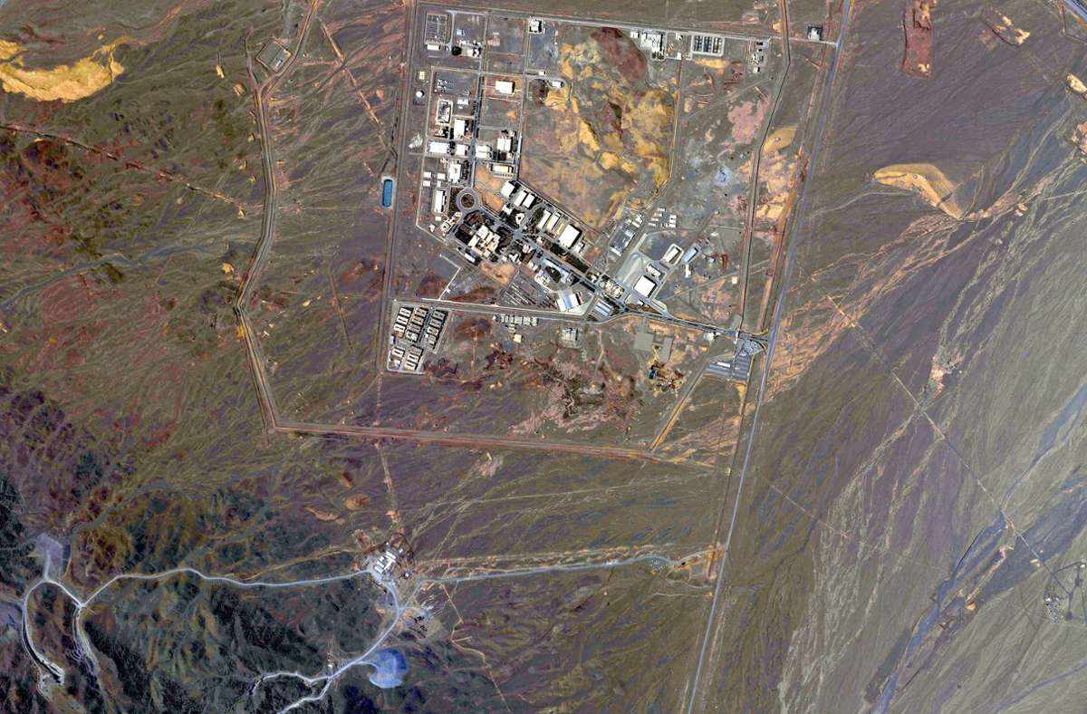 Das Satellitenbild zeigt die unterirdische iranische Nuklearanlage Natanz Foto: dpa/Planet Labs Pbc