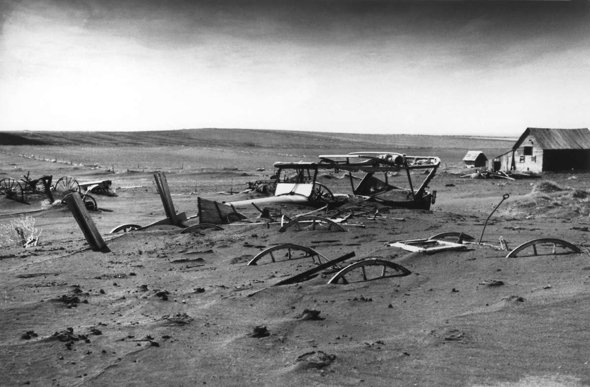 1936: Extreme Dürre während des Dust Bowls im US-Bundesstaat South Dakota, 1936.
