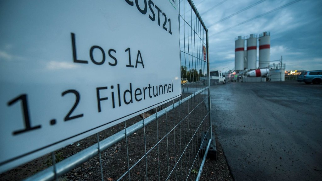 Baustellen in Stuttgart: Die Fildertunnel-Baustelle am Fasanenhof im Oktober