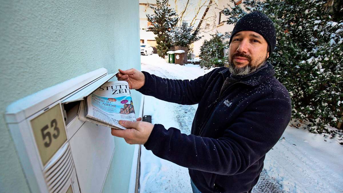 Schnee und Eis in Stuttgart: „Zu kalt“ gibt es für den Zeitungsausträger nicht