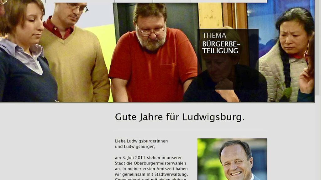 OB-Wahlkampf in Ludwigsburg: Amtsinhaber wirbt mit alter Homepage