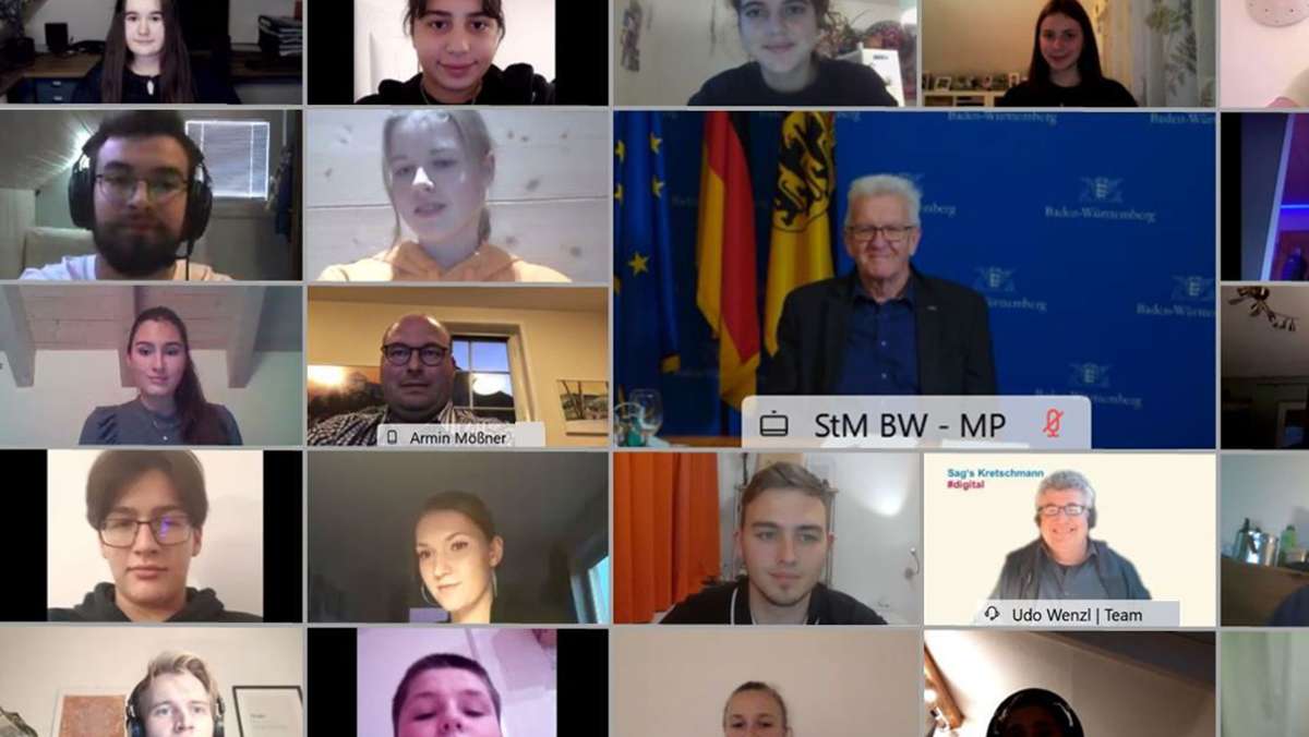 Virtuelles Treffen mit Kretschmann: Das wünschen sich Murrhardter Jugendliche vom Ministerpräsidenten